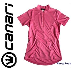 CANARI Cycling Jersey Biking Shirt Tee Small Pink Half Zip Women’s